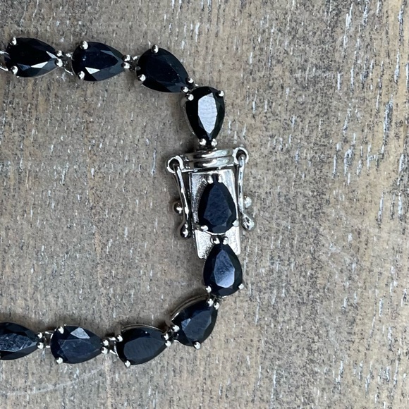 Black Sapphire 18" Statement Necklace (34 ct. t.w.) in Sterling Silver - Picture 4 of 6